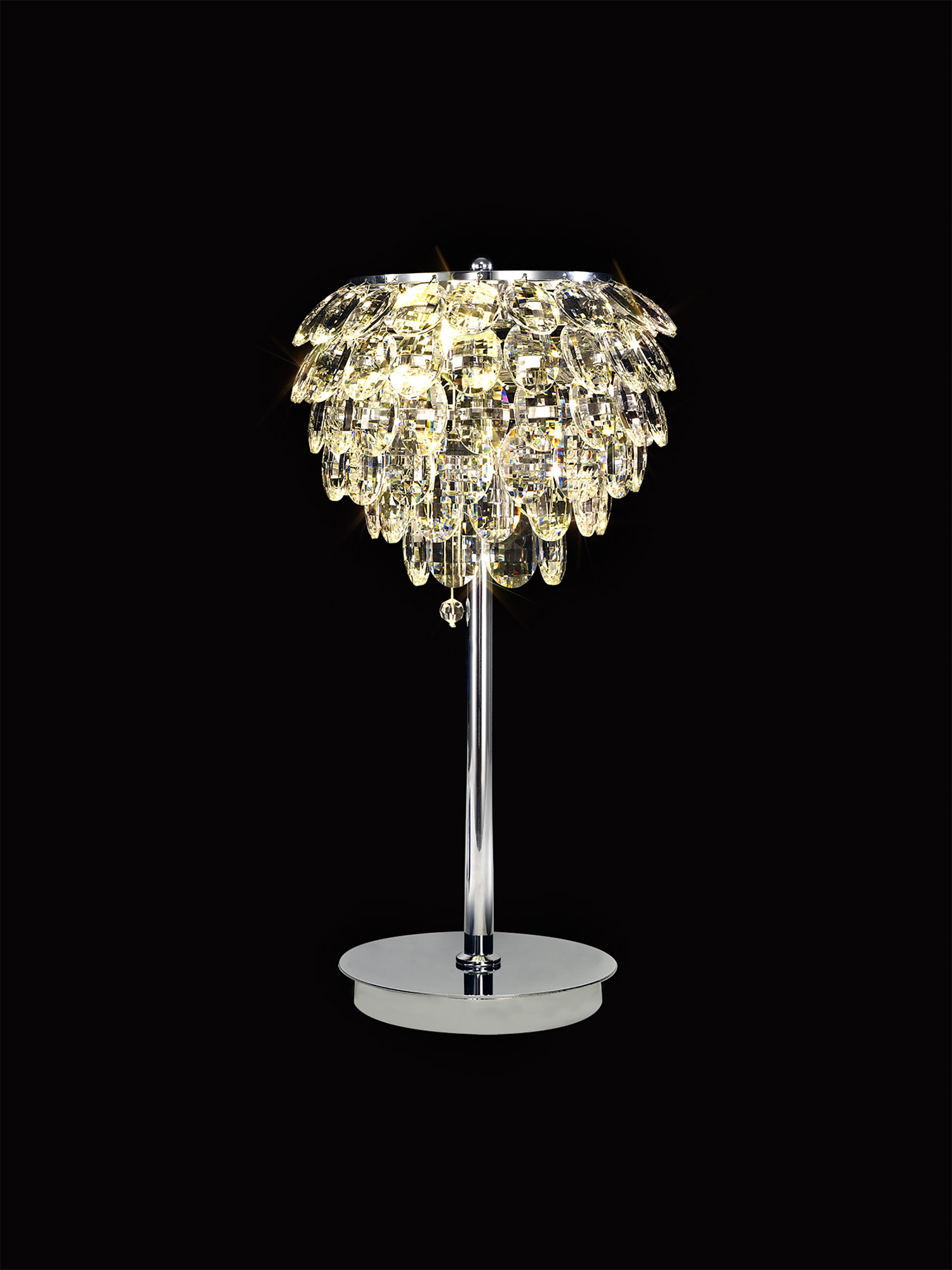 Coniston Polished Chrome Crystal Table Lamps Diyas Designer Table Lamps